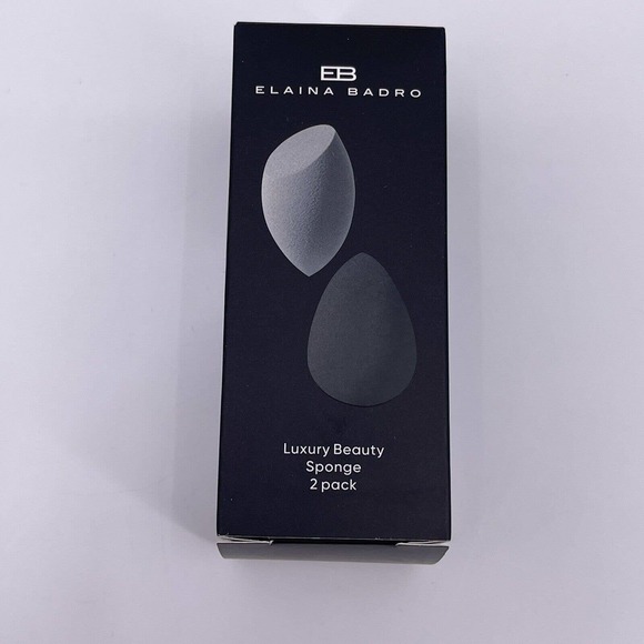 Elaina Badro 3 Eye Makeup Brushes w Pouch 2 Piece Luxury Beauty Sponge Set NEW - Picture 8 of 11